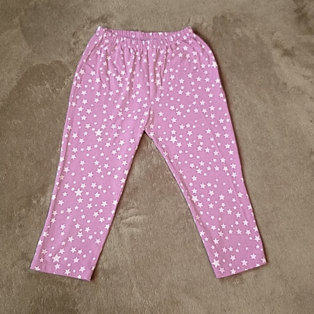 Garnet Hill kids purple pants w/ white stars.